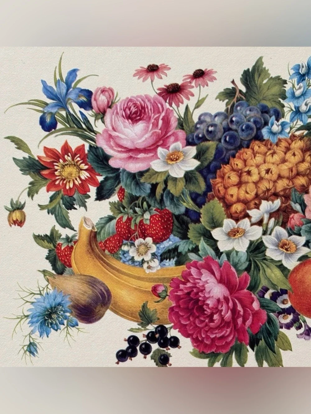 Pimpernel Vintage Botanical Meissen Floral Fruit Cork Backed Placemats Set of 4